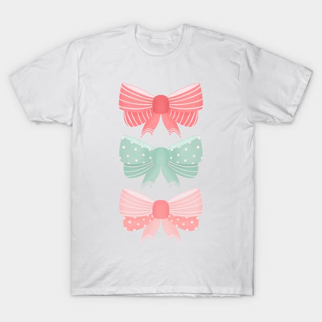 Mint and pink coquette bows T-Shirt by Home Cyn Home 